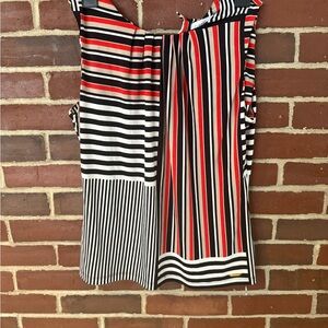 Calvin Klein Asymmetrical Striped Skirt - Red, Black, White